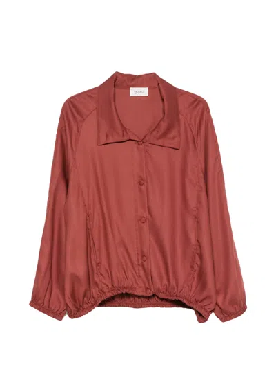 Vicolo Button-up High-neck Top In Red