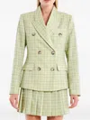 Vicolo Check-pattern Double-breasted Blazer In Green