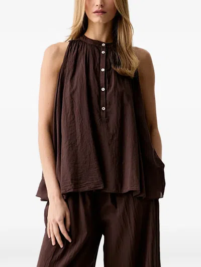 Vicolo Bluse Mit Rundem Ausschnitt In Brown