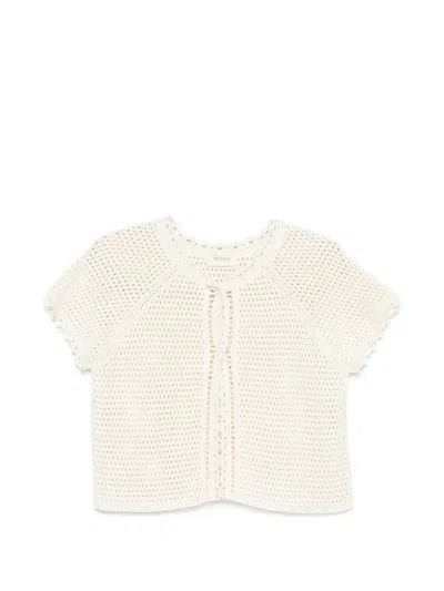 Vicolo Crochet Scalloped-trim Cardigan In Multi