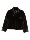 Vicolo Crystal-embellished Coat In Brown