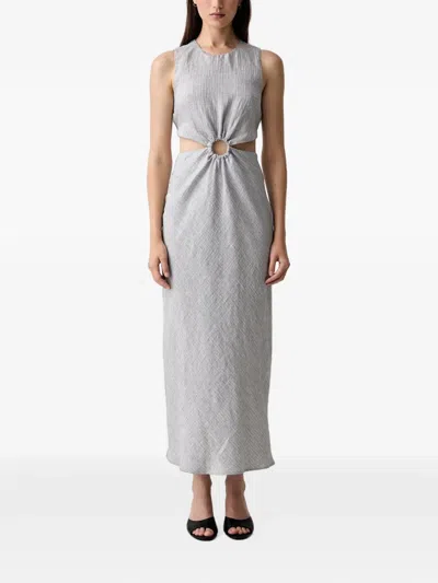 Vicolo Cut-out Ring-detail Dress In Gray