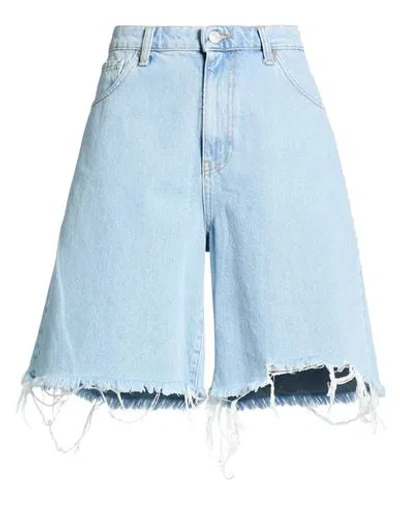 Vicolo Denim Couture Woman Denim Shorts Blue Size L Cotton