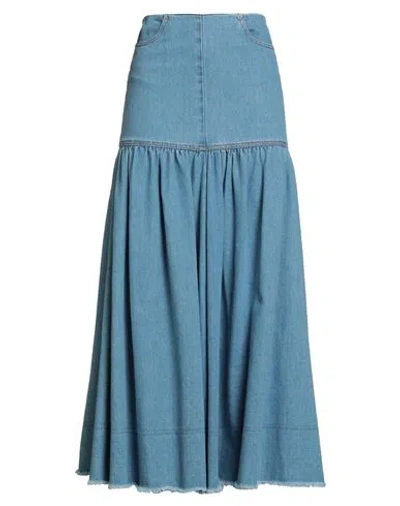 Vicolo Denim Couture Woman Denim Skirt Blue Size M Cotton