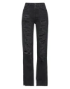 Vicolo Woman Denim Pants Black Size S Cotton In Black