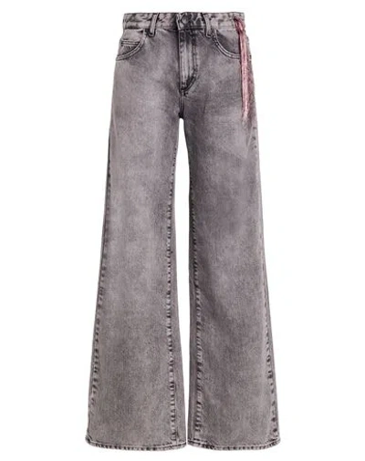 Vicolo Denim Couture Woman Jeans Grey Size S Cotton In Gray