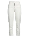 Vicolo Denim Couture Woman Jeans Ivory Size M Cotton, Elastomultiester, Elastane In White