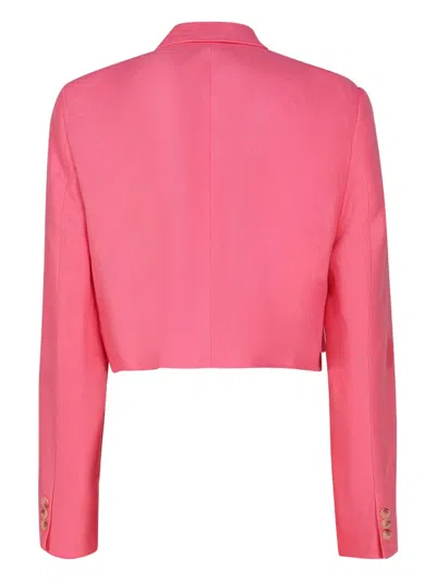 Vicolo Double-breasted Crop Blazer In Pink
