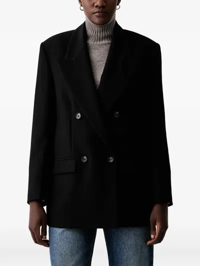 Vicolo Double-breasted Peak-lapels Blazer In Black