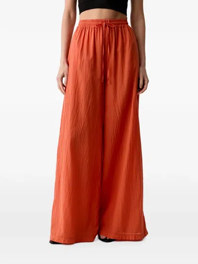 Vicolo Drawstring Wide-leg Trousers In Orange