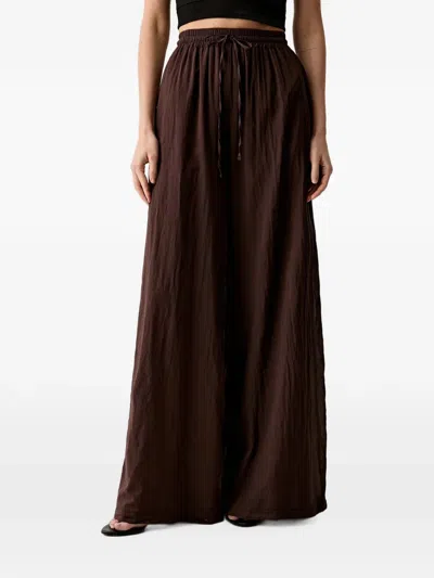 Vicolo Drawstring-waist Palazzo Pants In Brown