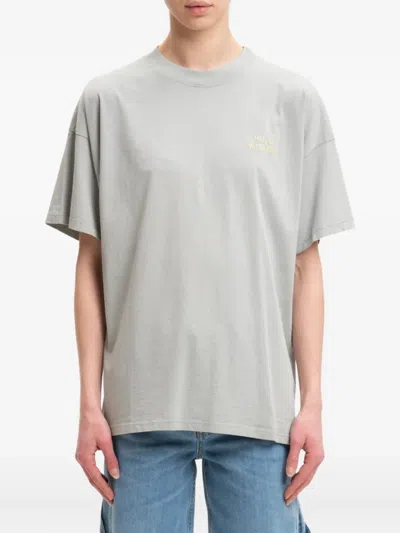 Vicolo Embroidered Short-sleeve T-shirt In Gray