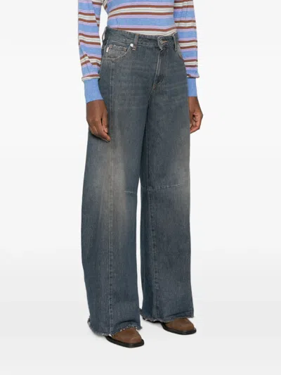 Vicolo Faded Wide-leg Jeans In Blue