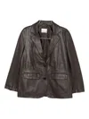 Vicolo Flap-pocket Buttoned Leather Jacket In Black