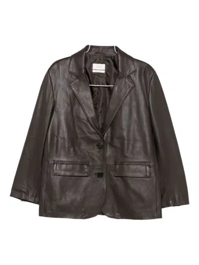Vicolo Flap-pocket Buttoned Leather Jacket In Black