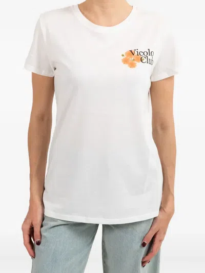 Vicolo Floral-print T-shirt In White