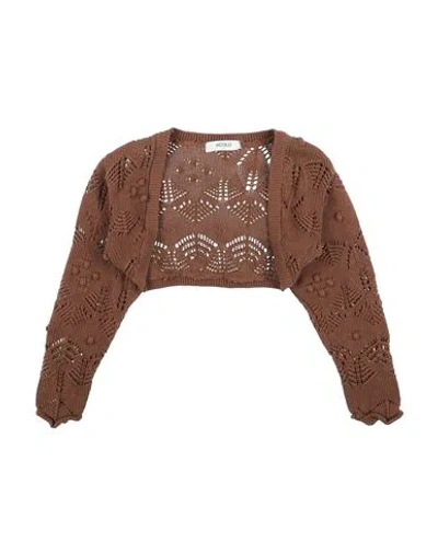 Vicolo Babies'  Girl Toddler Girl Shrug Brown Size 6 Cotton, Acrylic