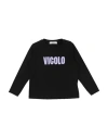 Vicolo Babies'  Girl Toddler Girl T-shirt Black Size 6 Cotton, Elastane