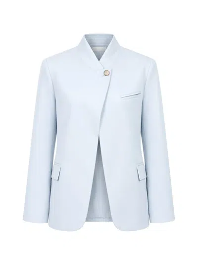 Vicolo High-neck Single-button Jacket In Blue