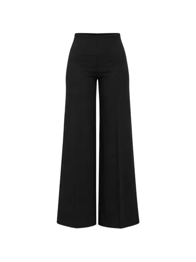 Vicolo High-waisted Wide-leg Trousers In Black