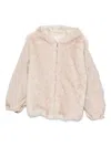 Vicolo Hooded Faux-fur Jacket In Pink