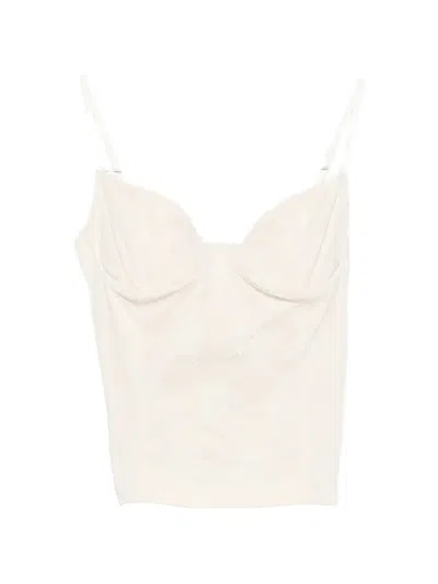 Vicolo Lace-overlay Top In Neutral