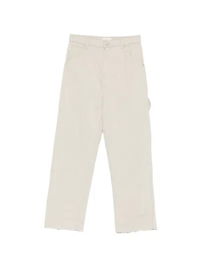 Vicolo Lena Buttoned Frayed Jeans In Neutral