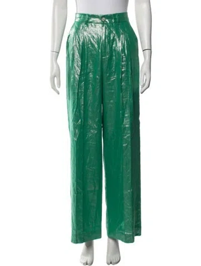Pre-owned Vicolo Linen Wide Leg Pants W/ Tags In Green