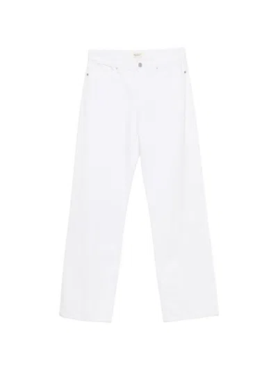 Vicolo Logo-patch Wide-leg Jeans In White