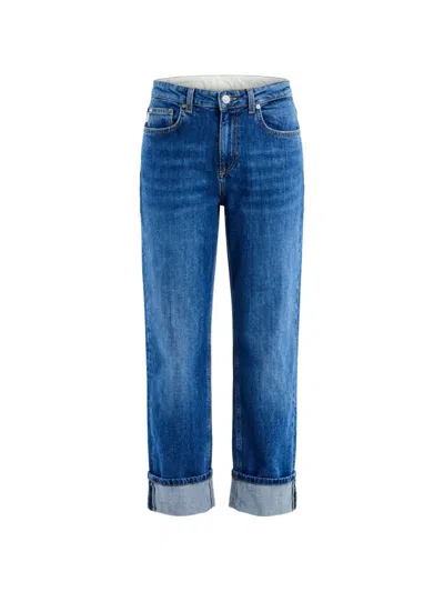 Vicolo Maggie Faded Turn-up Jeans In Blue