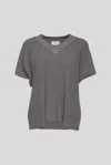 Vicolo Maglia Grigia Con Scollo A V In Grigio