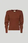 Vicolo Maglione Marrone Con Spalle A Sbuffo In Marrone