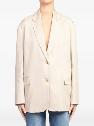 Vicolo Notched-lapels Blazer In Neutral