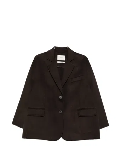 Vicolo Notched-lapel Single-breasted Coat In Brown
