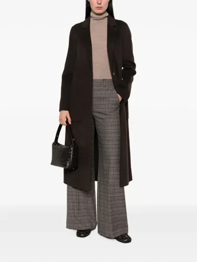 Vicolo Notched-lapels Patch-pocket Coat In Brown
