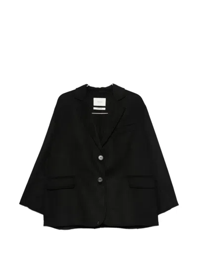 Vicolo Notched-lapels Single-breasted Coat In Black