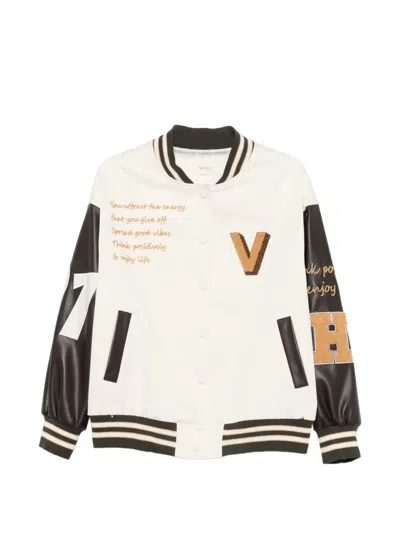 Vicolo Patch-detail Varsity Jacket In Neutral