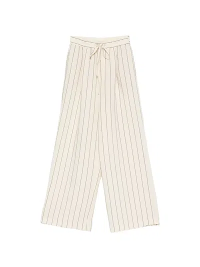 Vicolo Pinstripe-print Drawstring-waist Pants In Animal Print
