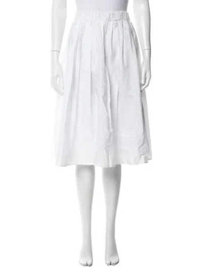 Pre-owned Vicolo Pleated Accents Midi Length Skirt In White