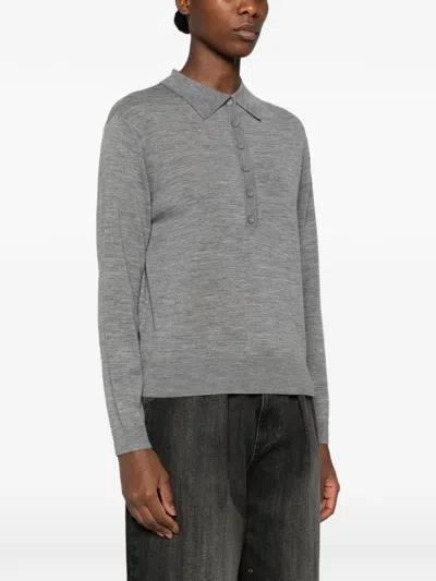 Vicolo Polo-collar Sweater In Gray