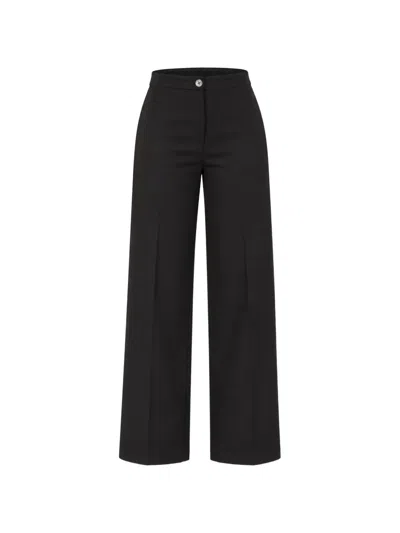 Vicolo Pressed-crease Wide-leg Trousers In Black