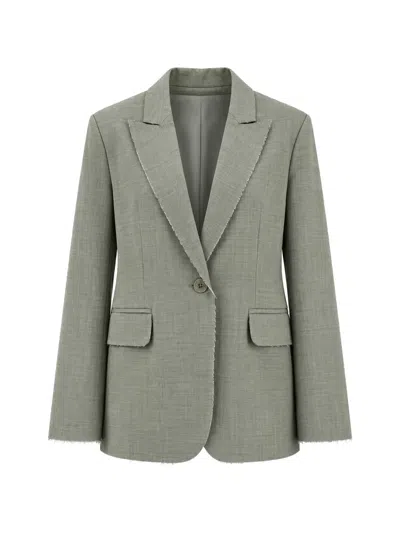 Vicolo Raw-cut Blazer In Animal Print