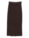 Vicolo Ribbed Skirt In Brown