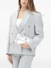 Vicolo Sequin-embellished Double-breasted Blazer In Gray