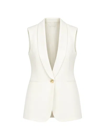 Vicolo Shawl-lapel Single-breasted Gilet In White