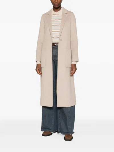 Vicolo Single-breasted Notch-lapel Coat In Neutral