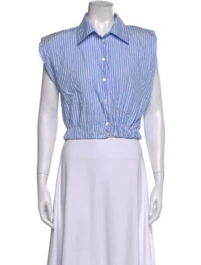 Pre-owned Vicolo Striped Sleeveless Button-up Top In Multi