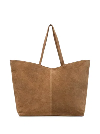 Vicolo Suede Tote Bag In Brown