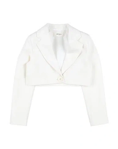 Vicolo Babies'  Toddler Girl Blazer Cream Size 6 Polyester, Elastane In White