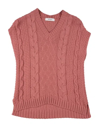 Vicolo Babies'  Toddler Girl Sweater Antique Rose Size 6 Acetate, Wool In Pink